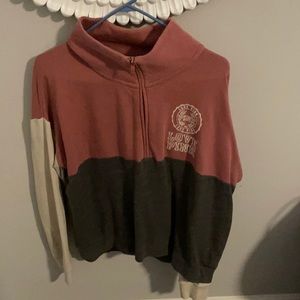 pink quarter zip